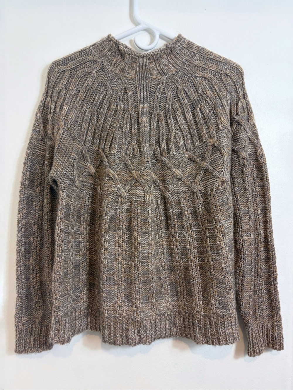 Anthropologie Elsamanda Alpaca Wool Blend Cable Knit Sweater